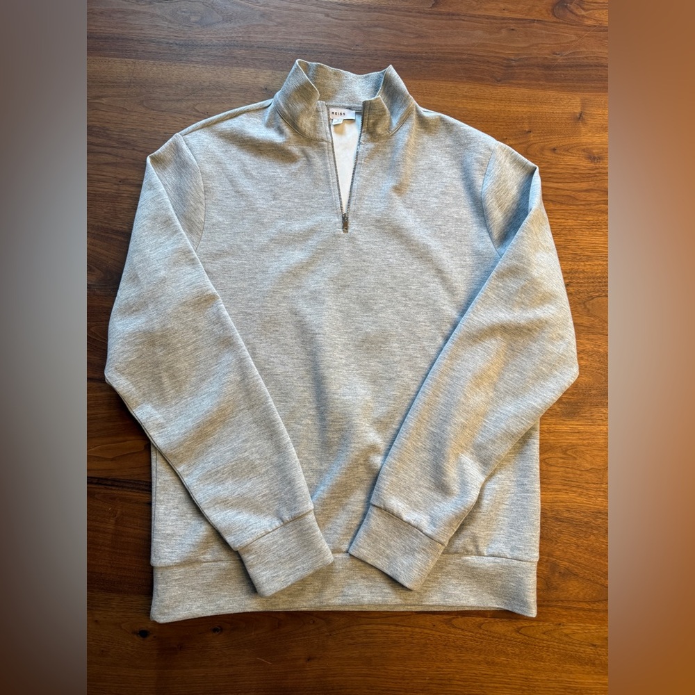Men's Reiss Half-Zip Pullover Sweater - Light Gray